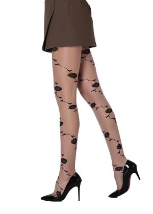 Daymod Fantasie Selen Met Vintage Bloemenprint - Luxe Dames Panty 15 Denier - Image 4