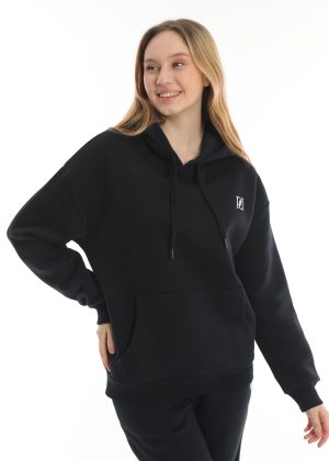 Purple Daisy Oversized Hoodie Dames - Katoen - Fleece Binnenzijde - Image 3