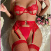 Purple-Daisy Sexy Lingerie set 4-delige set Lingerie Setje – Verleidelijke BH met Jarretels & Hoge Taille String – Sexy Bruidslingerie – Chique – Erotisc