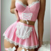 Purple-Daisy Sexy Lingerie Set- exotische kostuum uniformes- rollenspel -Maid's Dress 4 delige