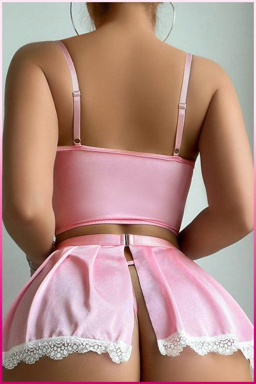 Purple-Daisy Sexy Lingerie Set- exotische kostuum uniformes- rollenspel -Maid's Dress 4 delige