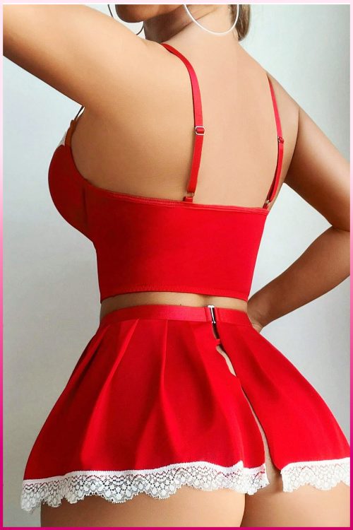 Purple-Daisy Sexy Lingerie Set- exotische kostuum uniformes- rollenspel -Maid's Dress 4 delige