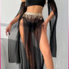 Purple-Daisy Deluxe Product Transparent Tulle Provocative Sequin Accessory 4-Piece Set Oriental Costume Sexy Belly Dancer Outfit