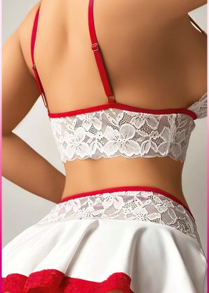 Purple-Daisy Lingeriesets voor vrouwen Smi Sheer Sexy Lingerie voor vrouwen Naughty Lace Minirok Meidenkostuum Nachthemd