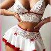 Purple-Daisy Lingeriesets voor vrouwen Smi Sheer Sexy Lingerie voor vrouwen Naughty Lace Minirok Meidenkostuum Nachthemd