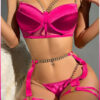 Purple-Daisy 4-delige set sensuele lingerie dames bh met beentjes lingerie set erotische lingerie