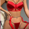 Purple-Daisy 4-delige set sensuele lingerie dames bh met beentjes lingerie set erotische lingerie