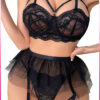 Purple-Daisy Fantasiekostuum met tule rok en beugel, bh + string