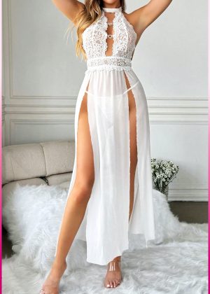 Alternative view of Purple-Daisy Provocerende elegante erotische jurk - Lange rok - Backless - Sexy dress - Nachtkleding 2 delige PDS0040-W