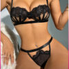 Purple-Daisy Sexy Lingerie set 2-delige set Lingerie Setje – Verleidelijke BH met Jarretels & Hoge Taille String – Sexy Bruidslingerie – Chique – Erotisc