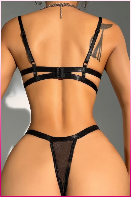 Purple-Daisy Sexy Lingerie set 2-delige set Lingerie Setje – Verleidelijke BH met Jarretels & Hoge Taille String – Sexy Bruidslingerie – Chique – Erotisc