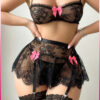 Purple-Daisy Strapless transparant fantasiekostuum met elegante kanten rok